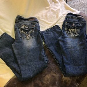 Two pairs of Wallflower Jeans size 5 and 7